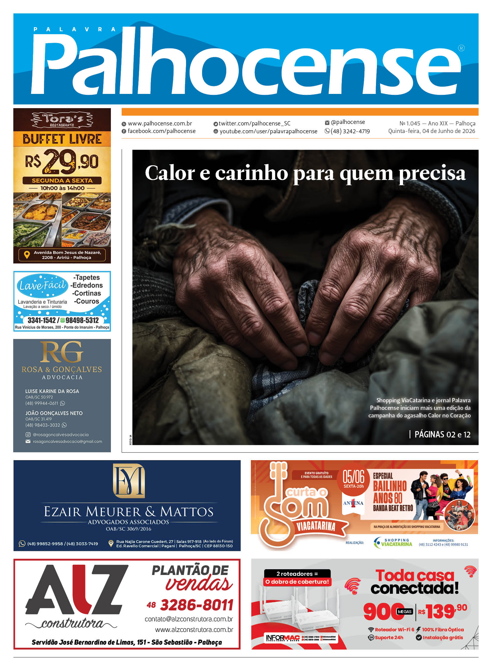 Última edição impressa do Jornal Palavra Palhocense
